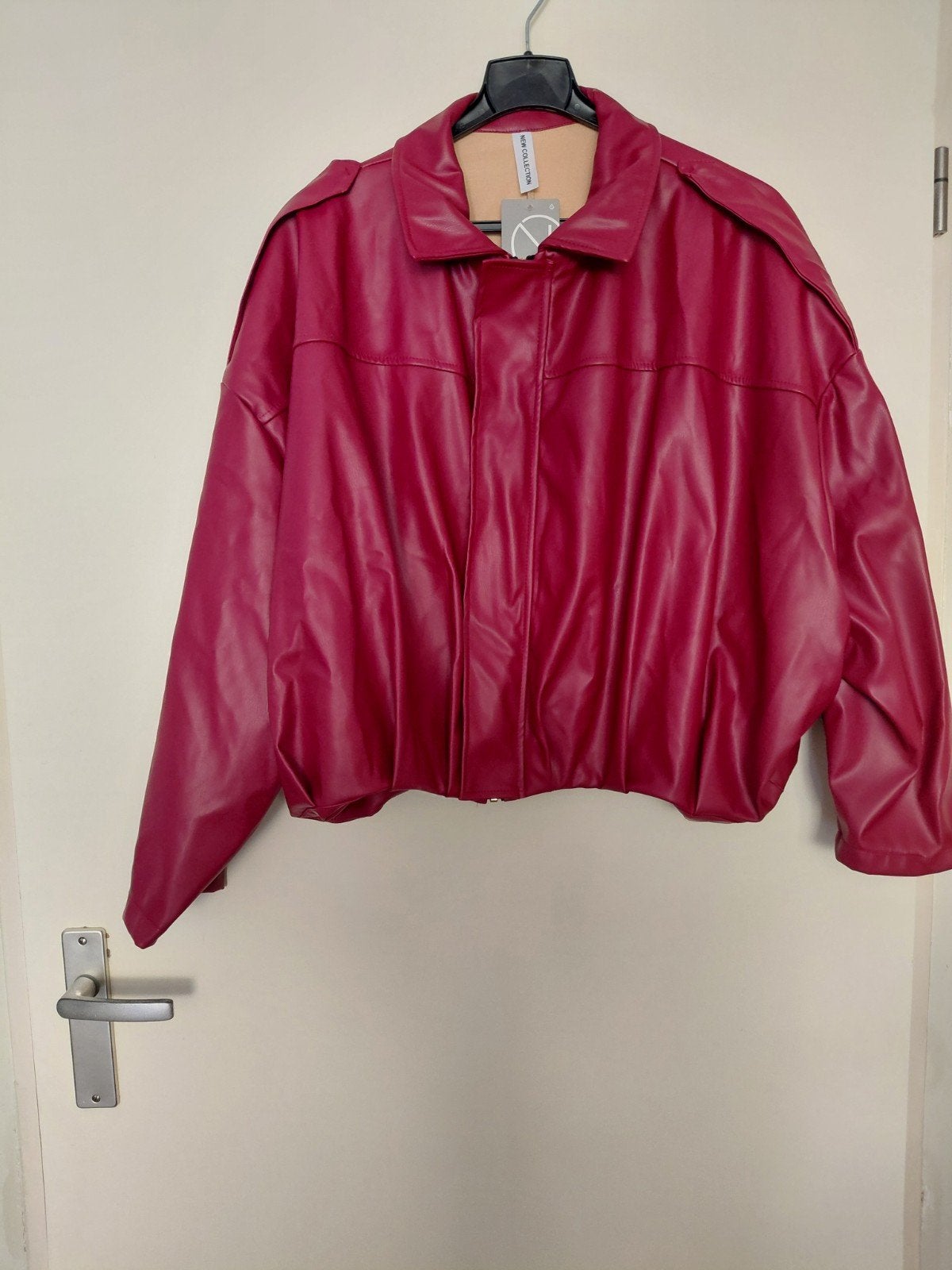 Fuchsia Leren Bomberjack - Nieuwe Collectie, Maat 38/40 (M), Nieuw, Ophalen of Verzenden, Roze