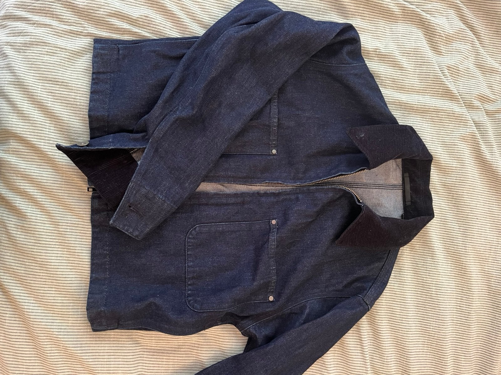 Uniqlo cropped denim jacket, Kleding | Heren, Ophalen, Zo goed als nieuw, Blauw