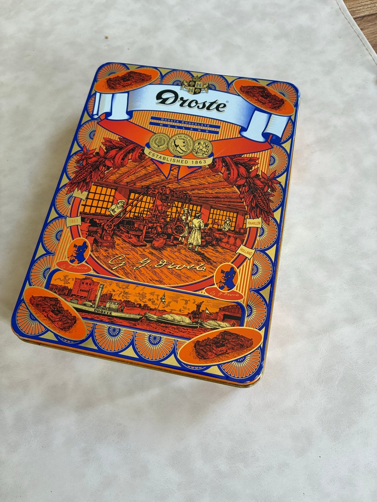 Droste Chocolade Blik - Fabrieksscène 1890, Ophalen of Verzenden, Nieuw, Overige, Droste