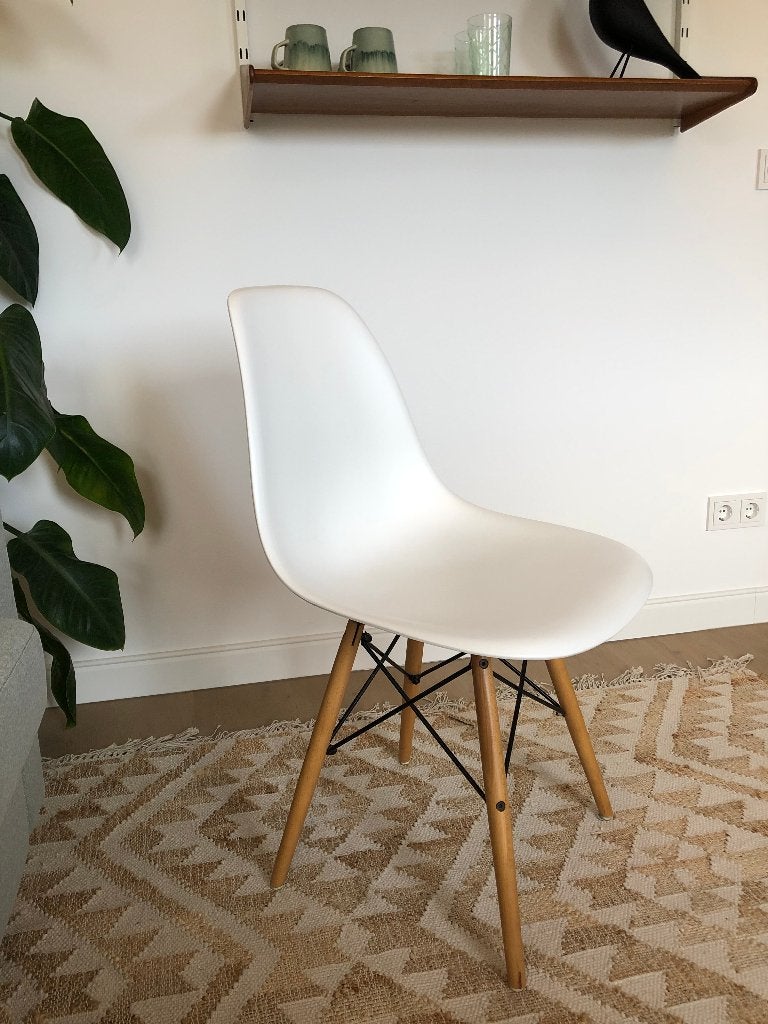 Eames DSW eetkamerstoel lookalike vintage midcentury, Ophalen, Gebruikt, Wit, Vintage