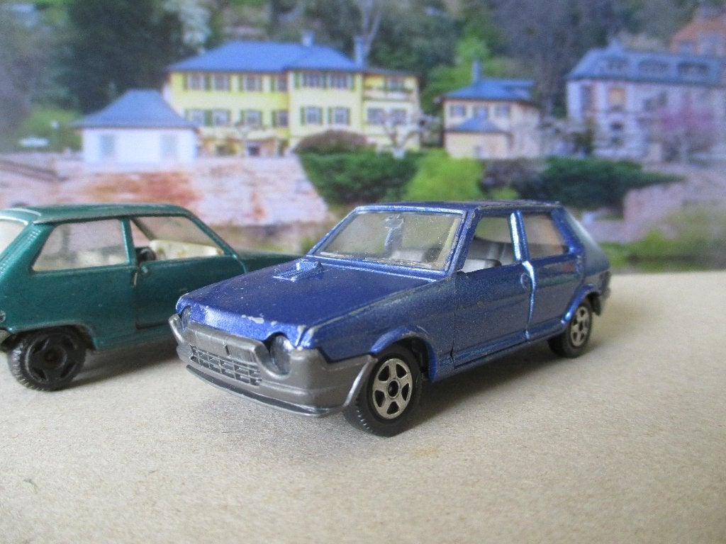 1/43 Fiat Ritmo - Mattel Mebetoys A119 metallic-blauw, Ophalen of Verzenden, Gebruikt, Auto, Overige merken