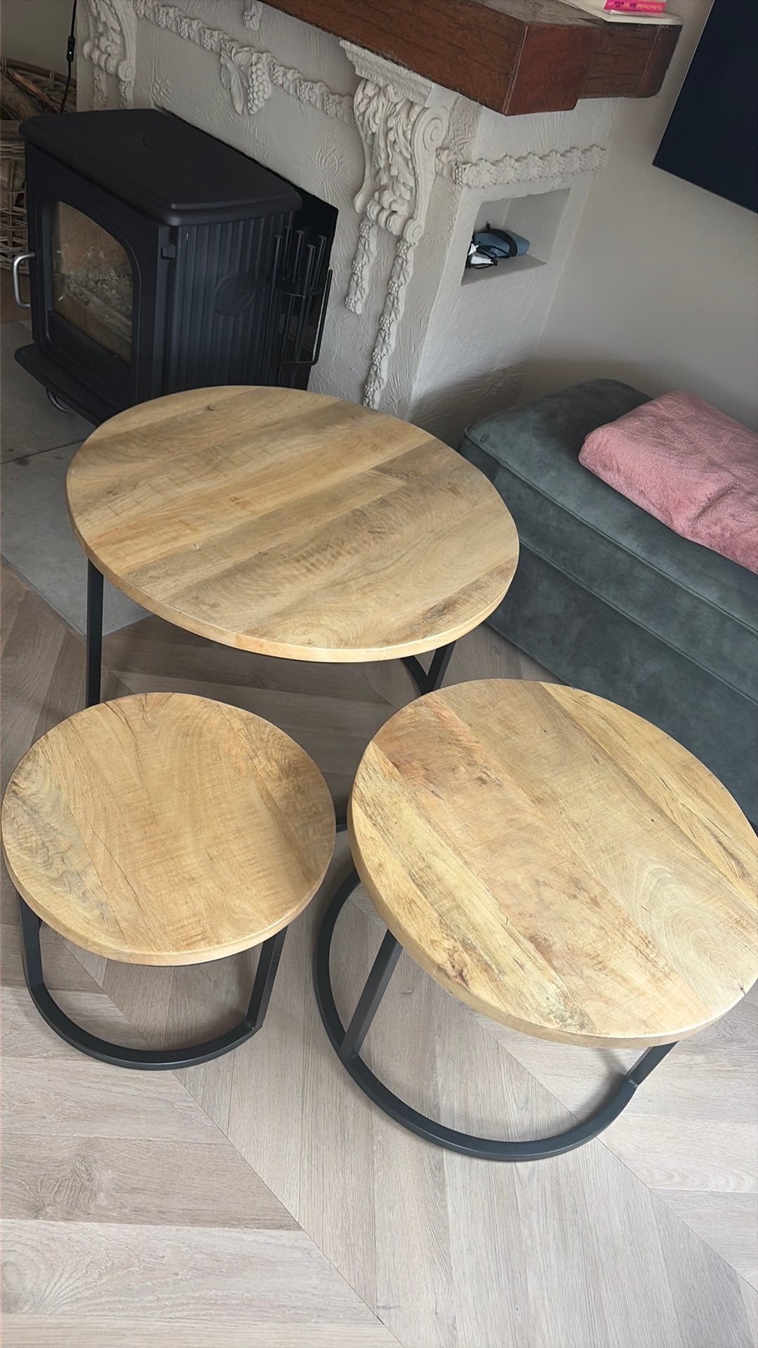 Salontafeltjes, Huis en Inrichting, Minder dan 55 cm, Gebruikt, Rond, Ophalen