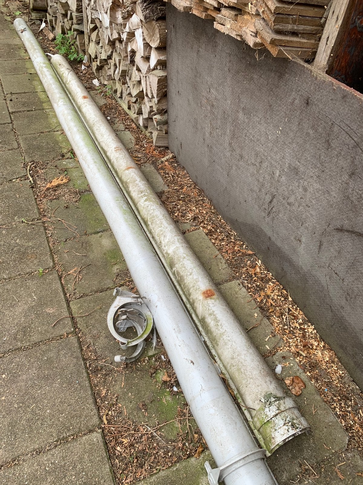 7 meter kunststof dakgoot, Doe-het-zelf en Verbouw, Buizen en Afvoer, Ophalen, Zo goed als nieuw, Pvc, Dakgoot