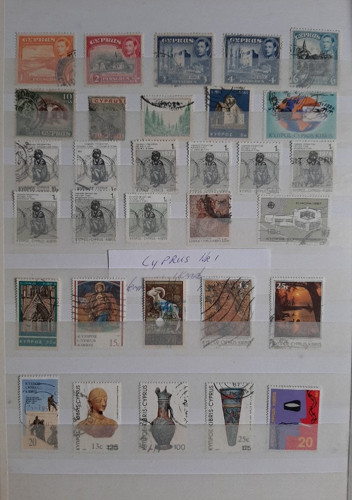 Verzameling Oude Klassieke Postzegels Cyprus Nr 1 Gestempeld, Ophalen, Gestempeld, Midden-Oosten