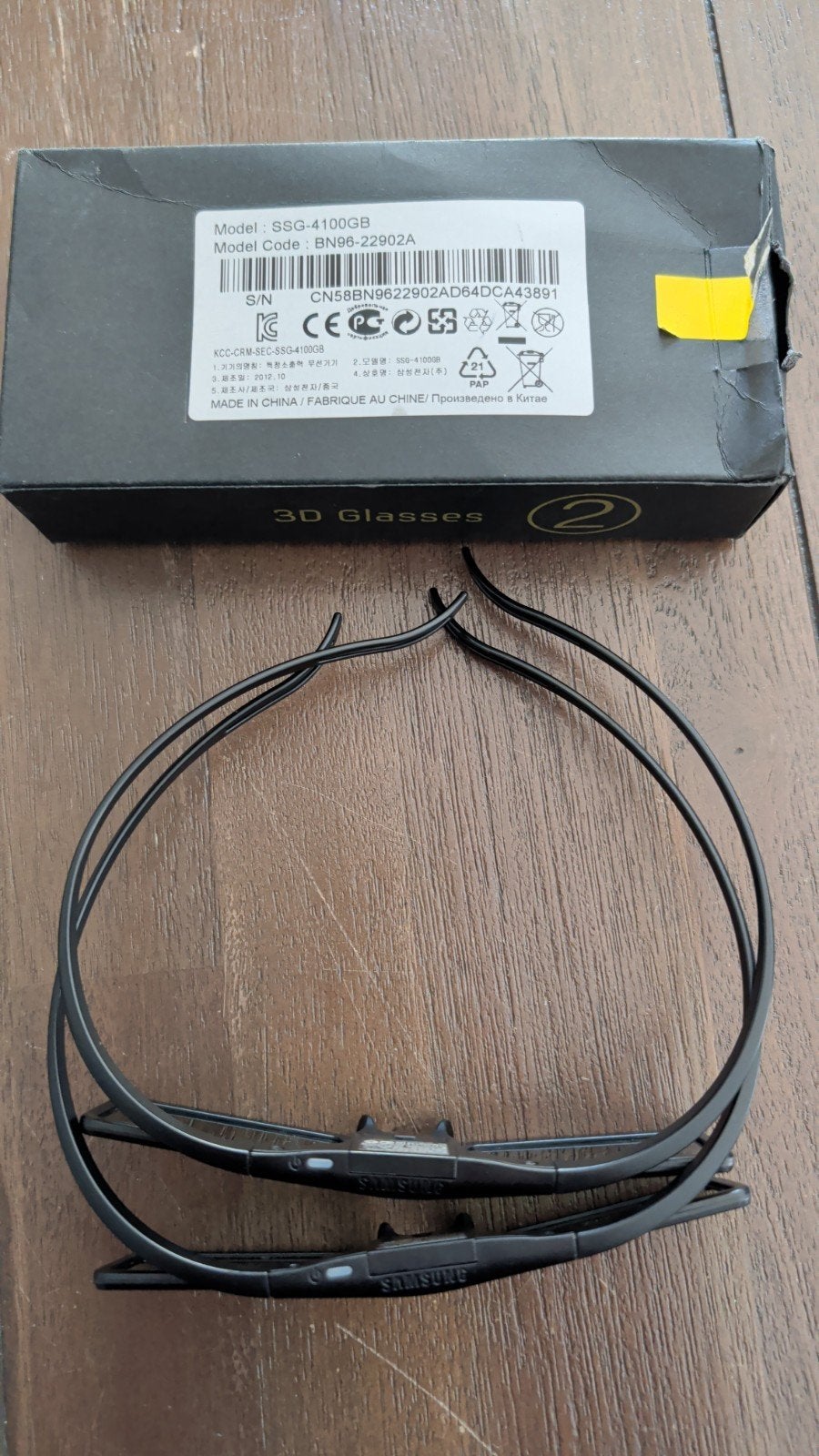 2 Samsung 3D brillen (SSG-4100GB), Ophalen of Verzenden, Gebruikt