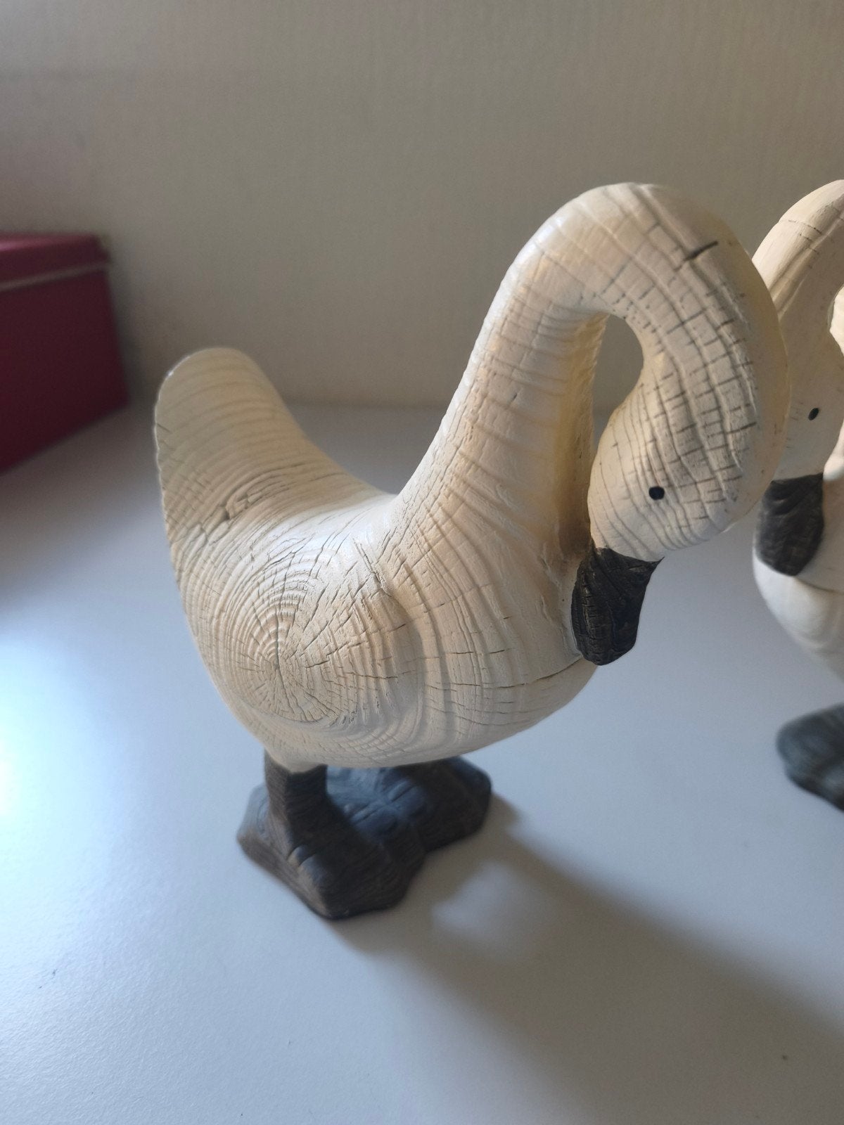 Houten Zwanen Beeldjes - Decoratieve Houtsnijwerken, Antiek en Kunst, Kunst | Beelden en Houtsnijwerken, Ophalen of Verzenden