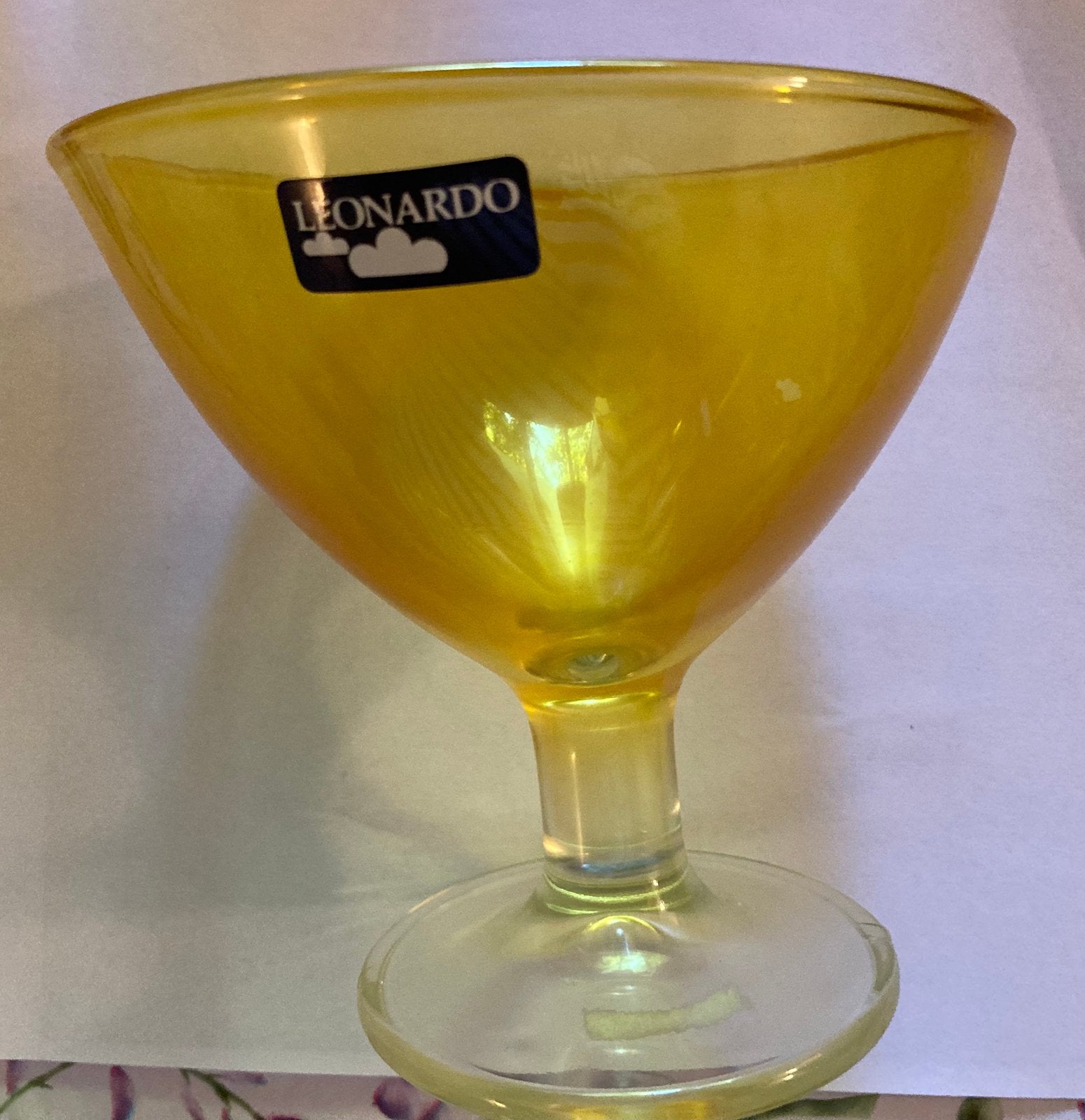 Leonardo ijscoupe geel, Glas of Glazen, Ophalen of Verzenden, Overige stijlen, Glas