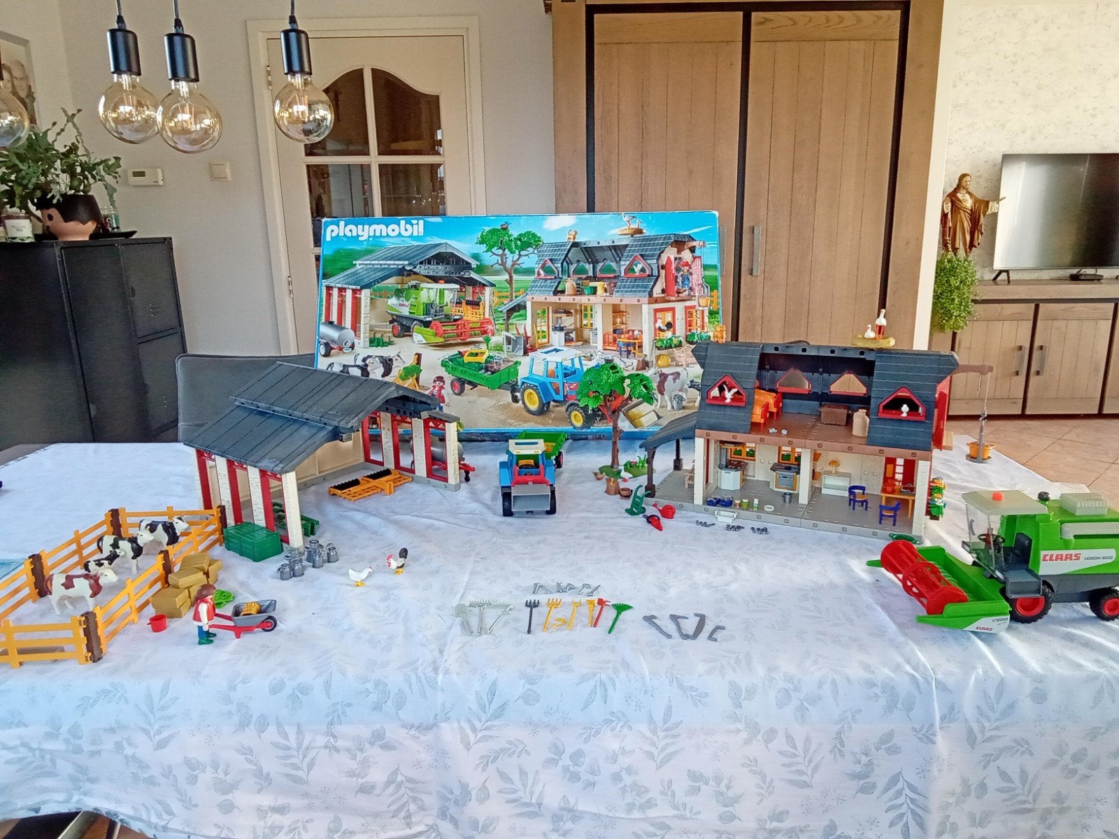 playmobil 4055 grote boerderij 100%  compleet met doos en bo, Gebouw, Complete set, Ophalen of Verzenden, Zo goed als nieuw