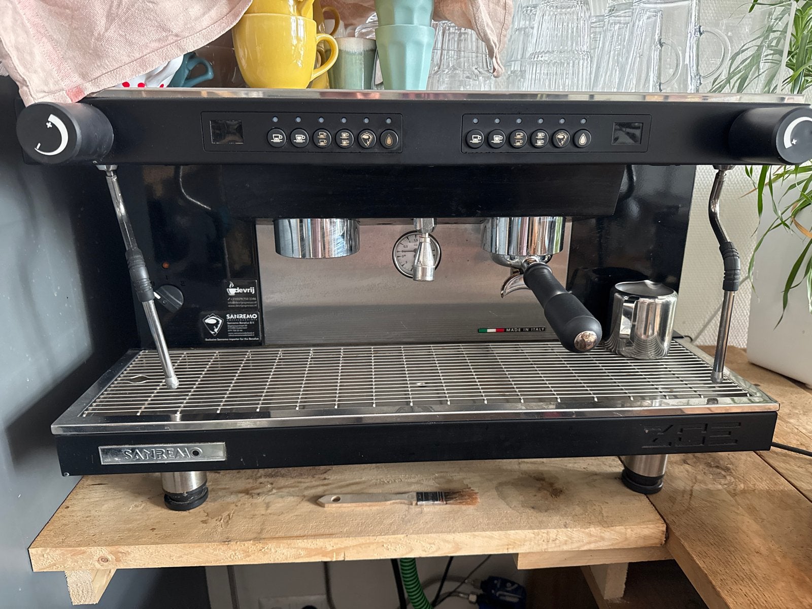 Sanremo ZOE Espresso Apparaat met Accessoires, Witgoed en Apparatuur, Koffiezetapparaten, Gebruikt, Espresso apparaat, 10 kopjes of meer