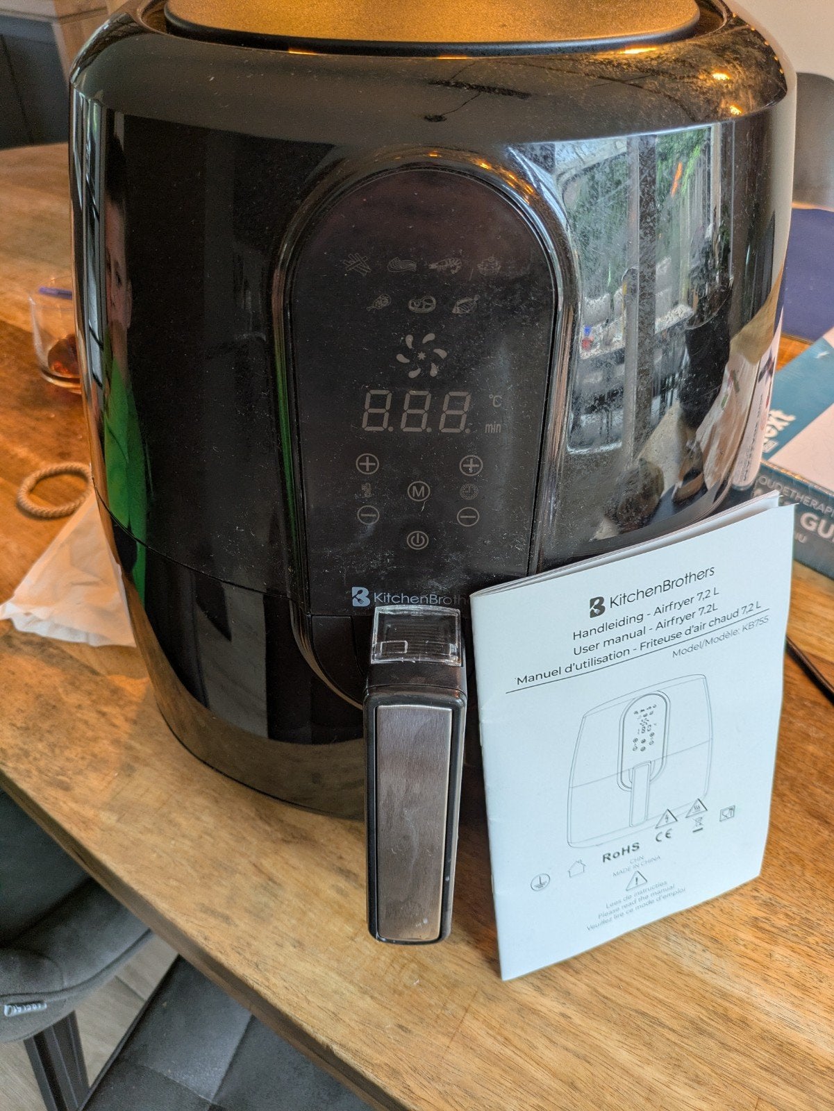 GRATIS KitchenBrothers Airfryer 7.2L Mand aan vervanging toe, Ophalen, Gebruikt, Airfryer XXL