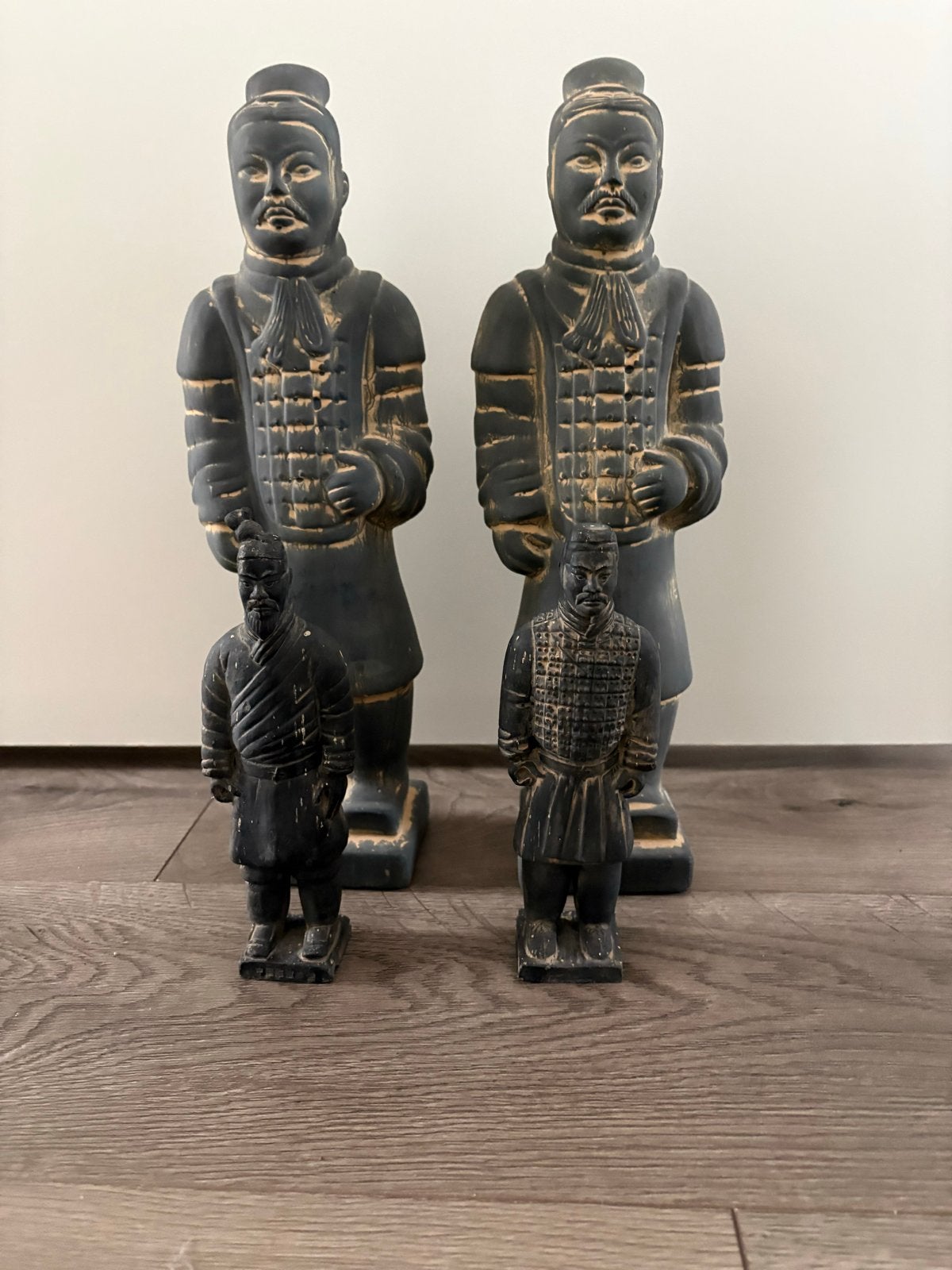 Set van 4 Terracotta Leger Beelden - Decoratieve Soldaten, Ophalen of Verzenden, Gepatineerd, Steen of Keramiek, Beeld
