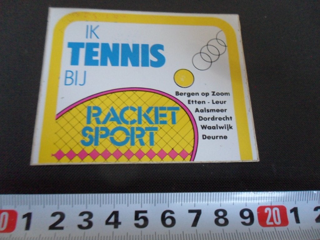 stickers Ik TENNIS bij RACKET SPORT Deurne Waalwijk Dordrec*, Verzamelen, Ophalen of Verzenden, Zo goed als nieuw