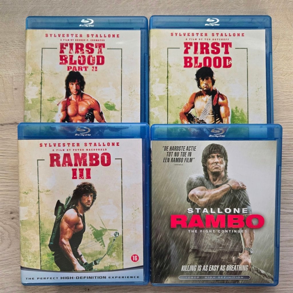 First Blood - Part I, II & III + Rambo (Blu-ray) 4 = 3 ACTIE, -, -, Actie, Ophalen of Verzenden