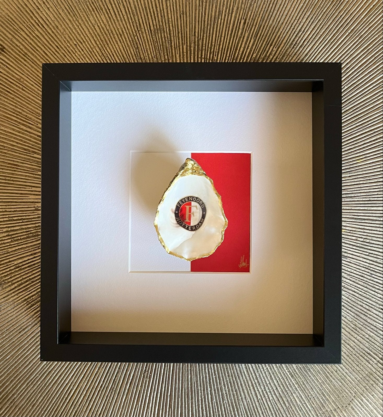 Feyenoord logo in oester ingelijst, Ophalen of Verzenden, Nieuw