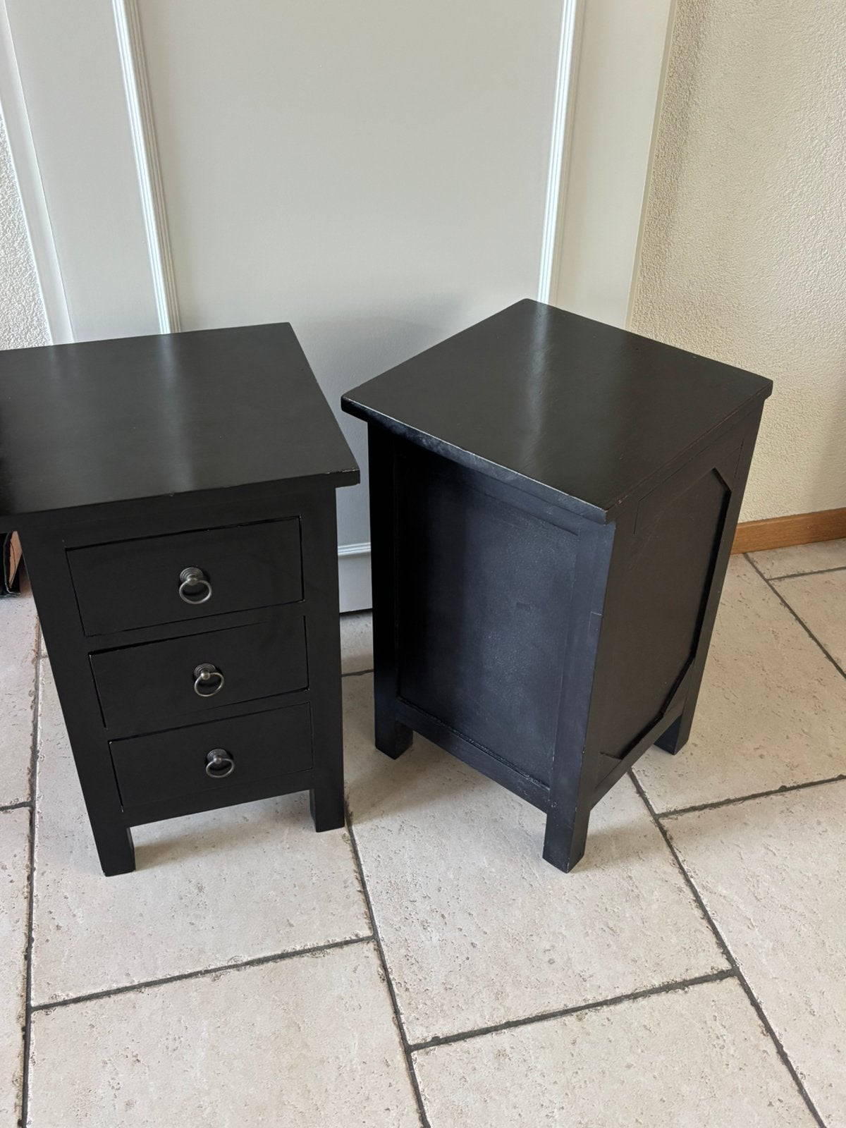 Nachtkastjes zwart, Ophalen, Zo goed als nieuw, Minder dan 45 cm, 55 tot 70 cm