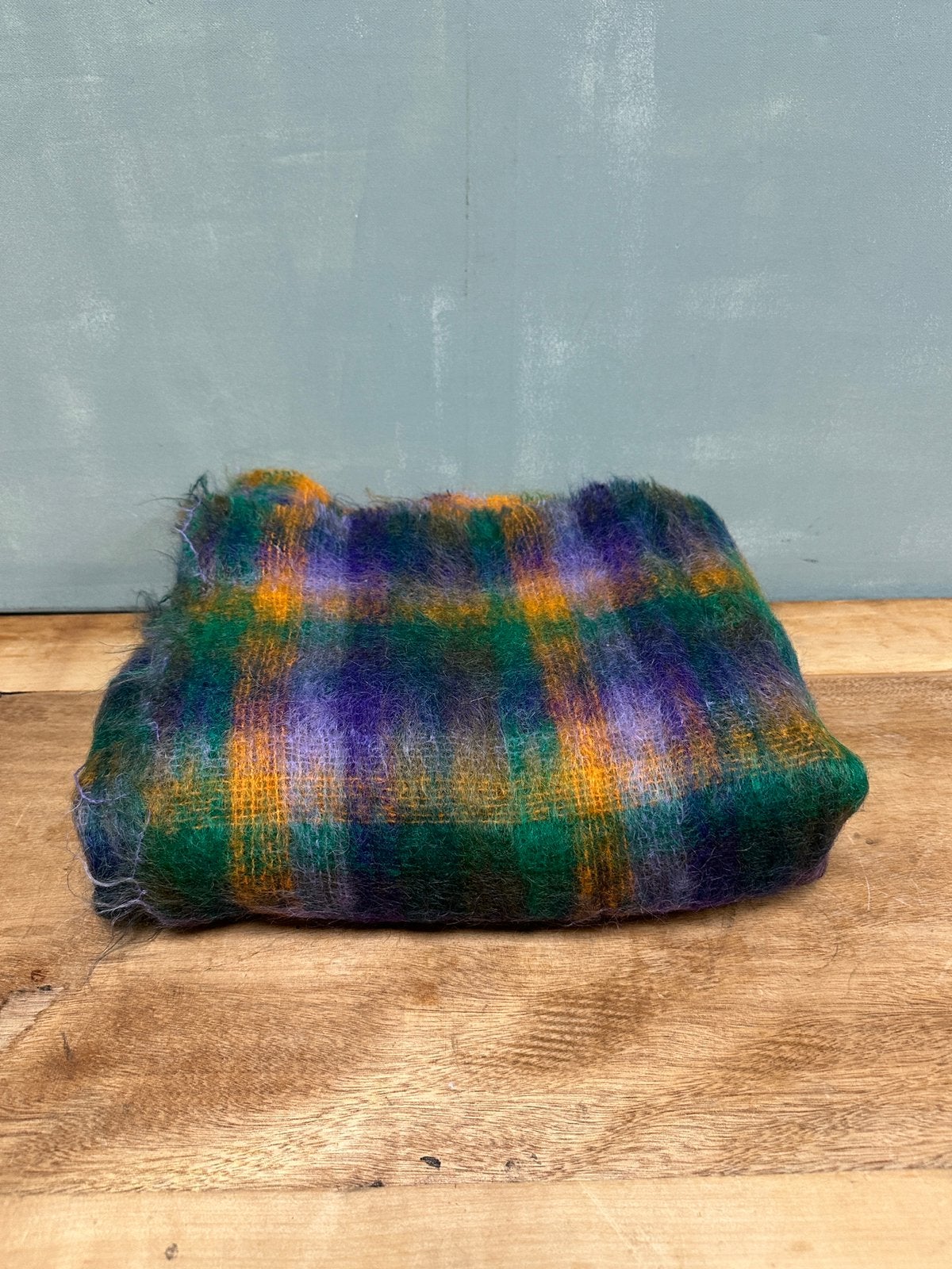 Mohair dekentje geruit Schots wol plaid, 130 cm, Wol, 140 cm, Ophalen of Verzenden
