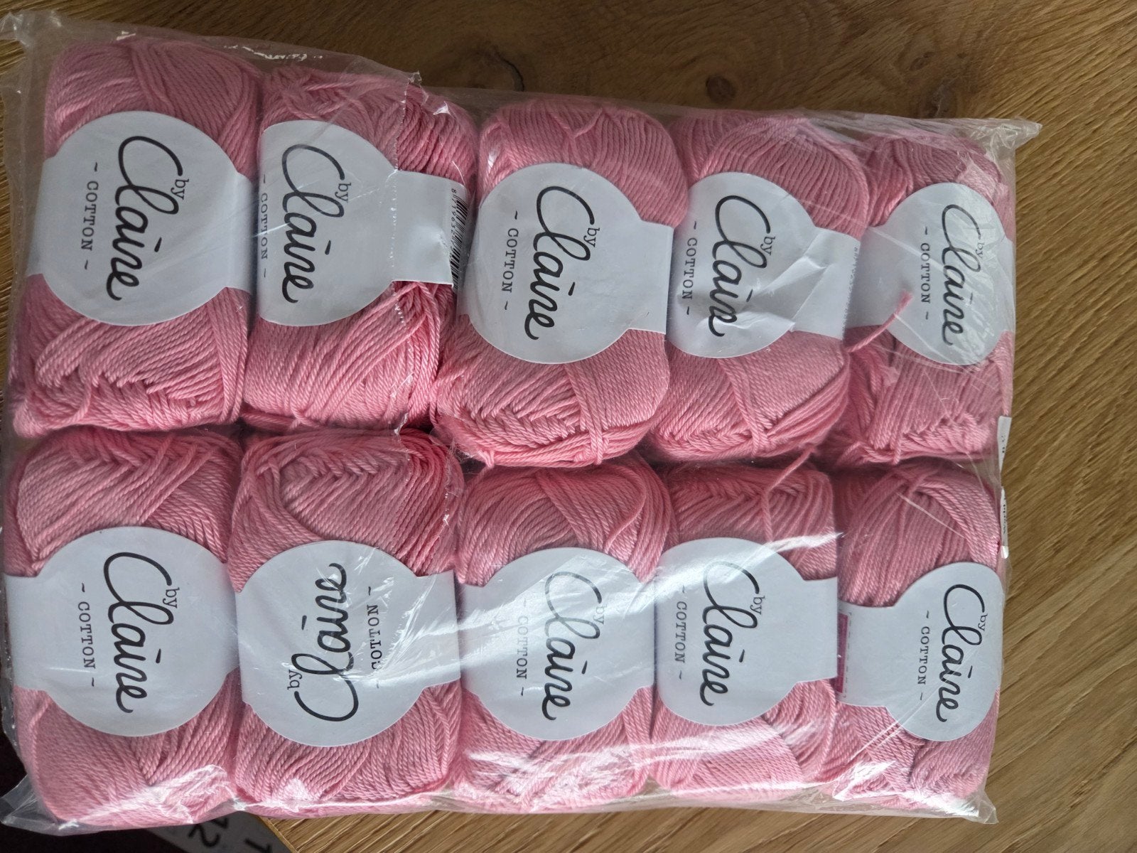 10 bolletjes By Claire Cotton Flamingo Pink garen, Ophalen of Verzenden, Nieuw, Breien of Haken, Wol of Garen