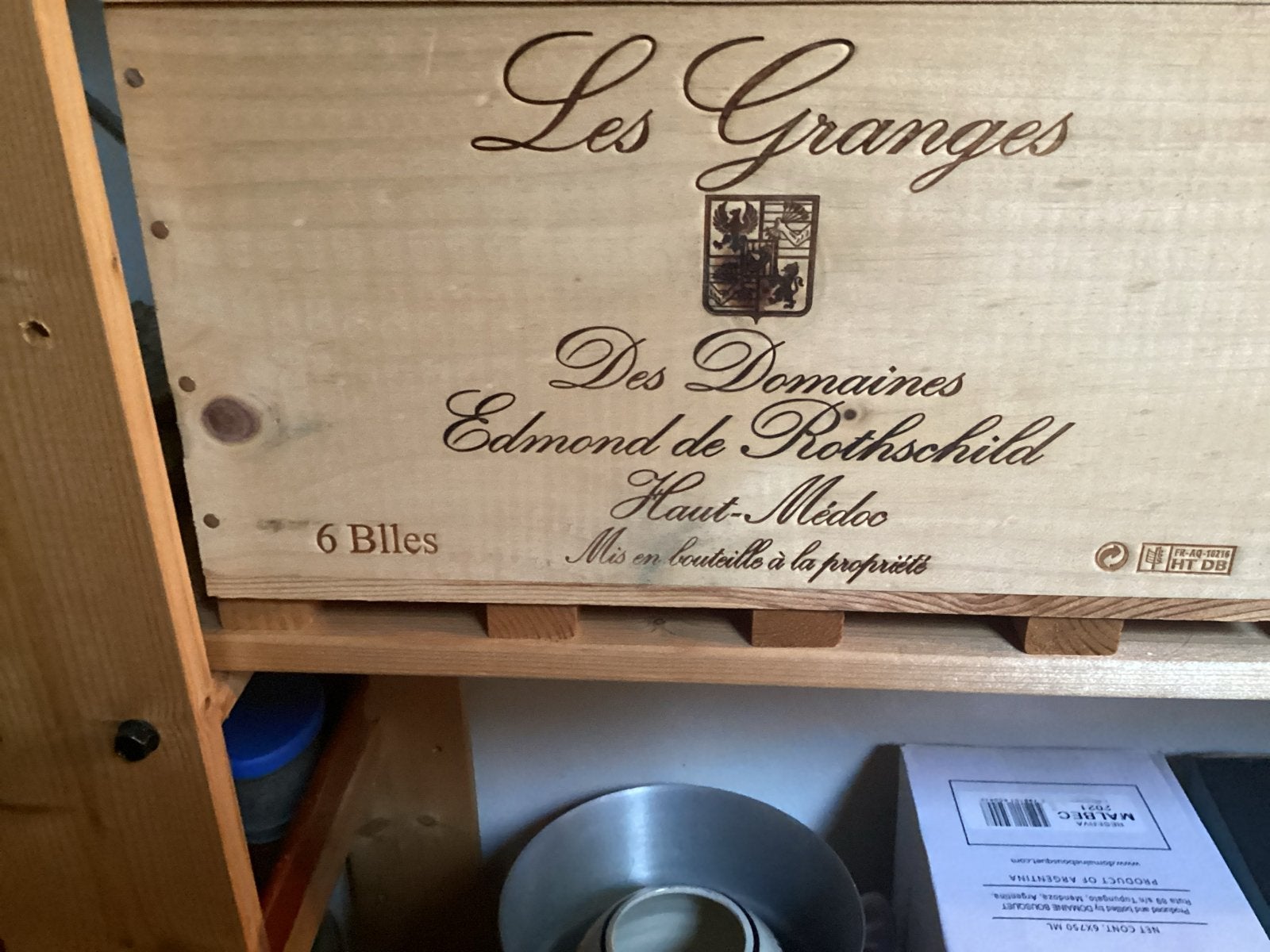 Les Granges Edmond de Rothschild Haut-Médoc Wijnkist, Ophalen of Verzenden, Nieuw, Frankrijk, Rode wijn