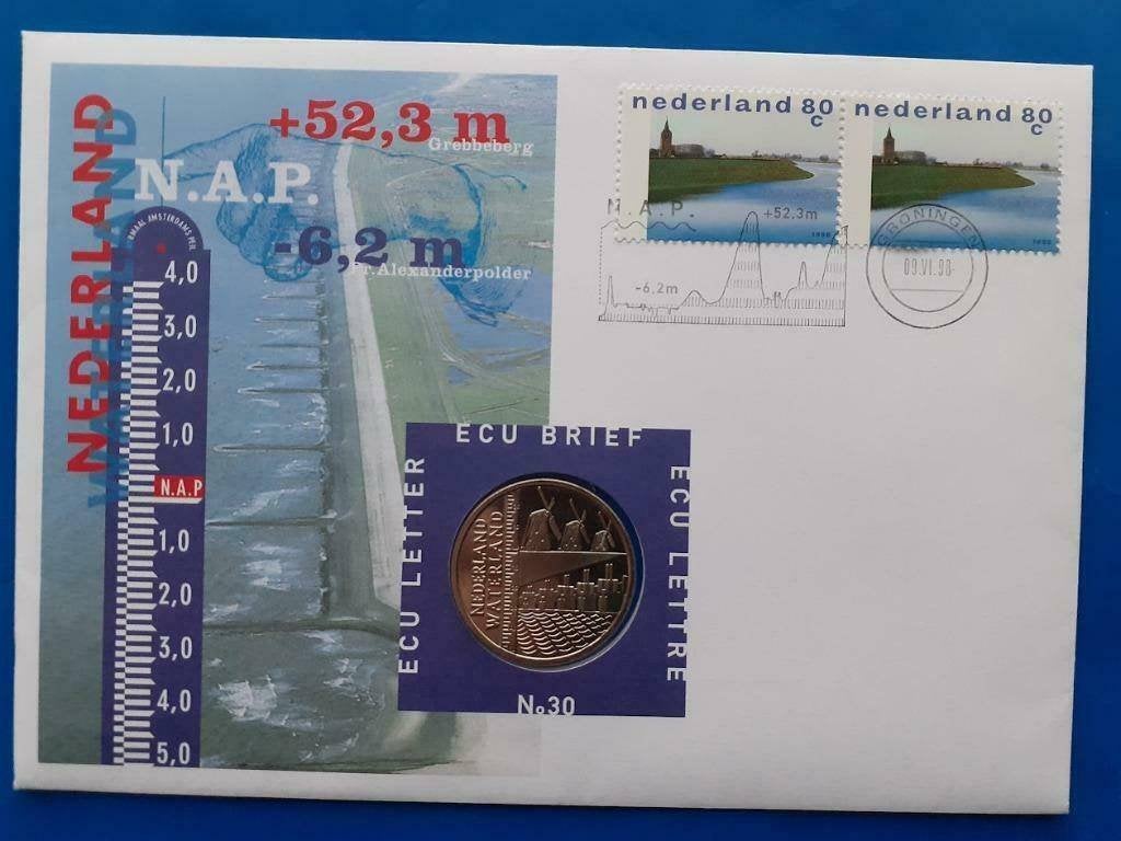 ECU brief 30 - Nederland Waterland 1998, Postzegels en Munten, Verzenden, Overige materialen, Nederland