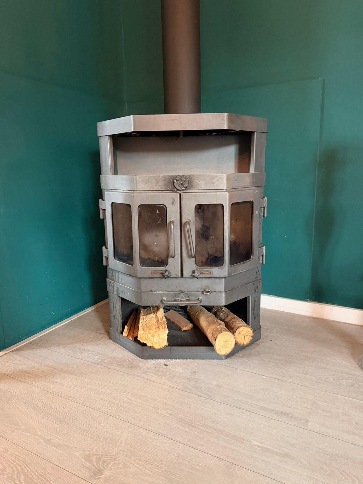 Barbas 7kw houtkachel, Ophalen, Gebruikt, Houtkachel, Vrijstaand