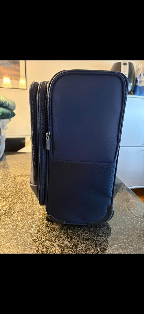 Samsonite reiskoffertje blauw / nr. 7, 50 tot 60 cm, Zo goed als nieuw, Zacht kunststof, 35 tot 45 cm
