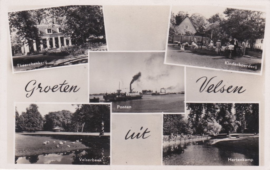 18887 Groeten uit Velsen  Noord-Holland, Verzenden, 1940 tot 1960, Gelopen, Noord-Holland