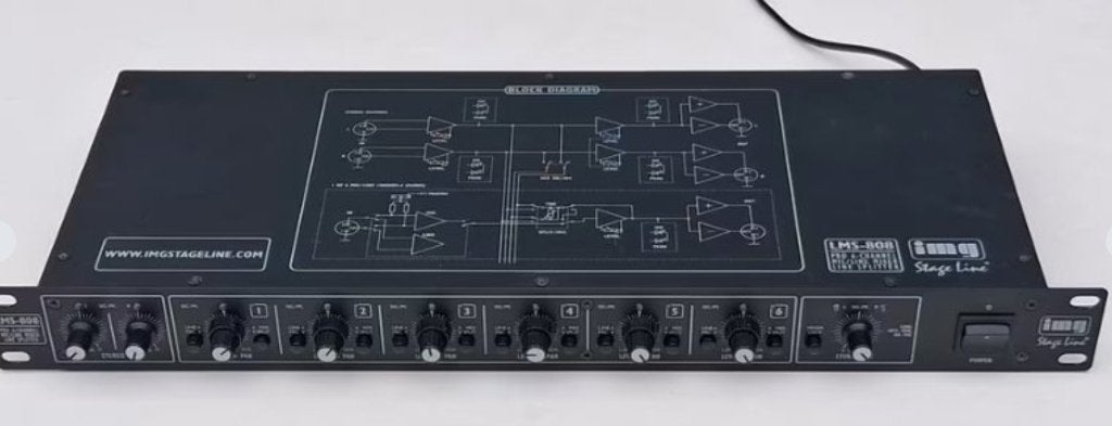 IMG STAGELINE LMS-808 Microphone line mixer/line splitter, Ophalen of Verzenden, Nieuw, 5 tot 10 kanalen, Microfooningang