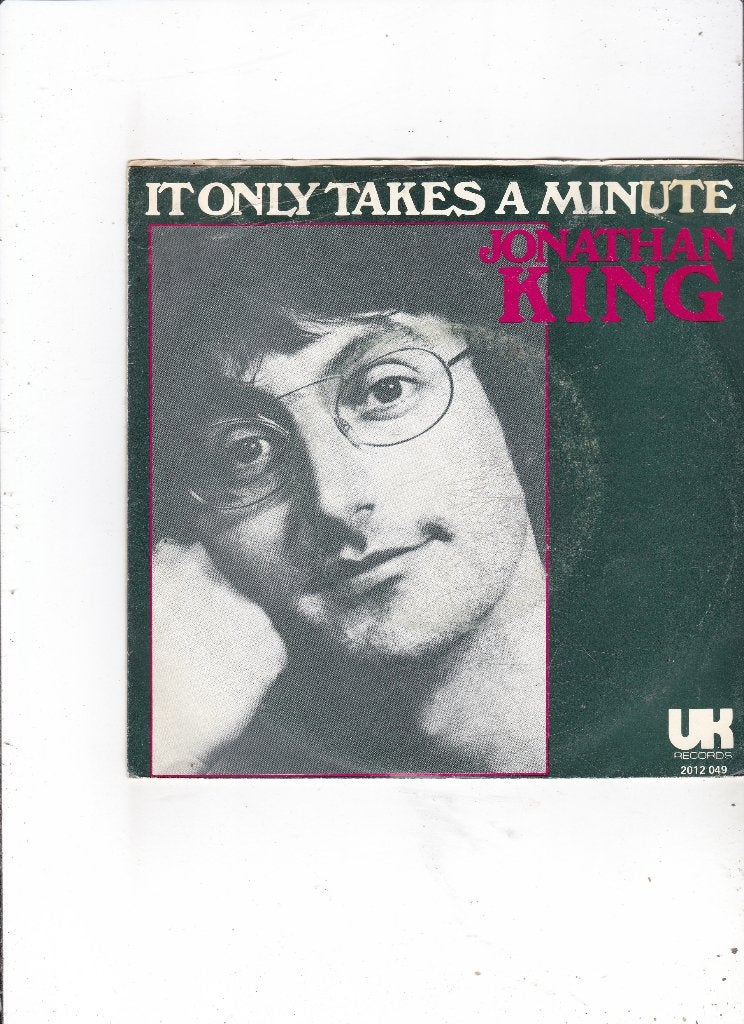 Single Jonathan King - It only takes a minute, Cd's en Dvd's, Ophalen of Verzenden, Gebruikt, 7 inch, Pop