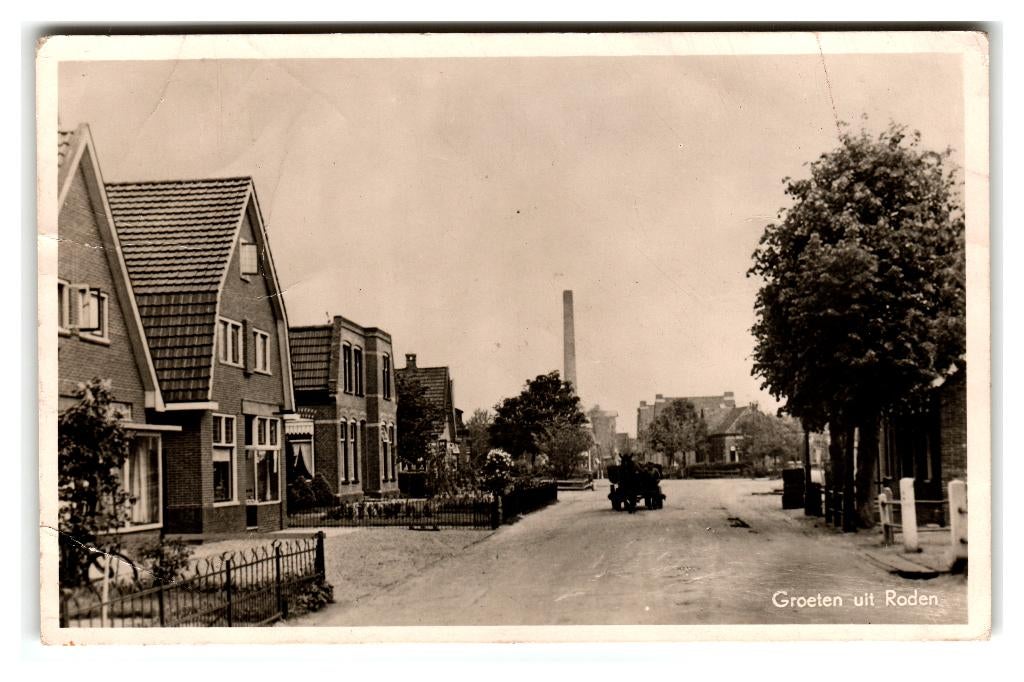 Roden, Groeten uit Roden, Verzenden, 1940 tot 1960, Gelopen, Drenthe