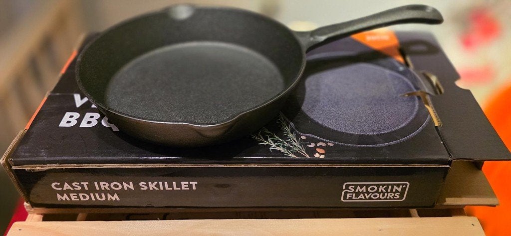 Gietijzeren skillet pan 20 cm | Smokin’ Flavours, Nieuw, Ophalen of Verzenden, Braadpan, Gietijzer