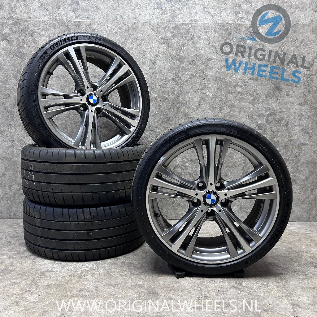 19 inch originele velgen + zomerbanden BMW 3 serie E90 407, Auto-onderdelen, Banden en Velgen, 19 inch, Gebruikt, Banden en Velgen