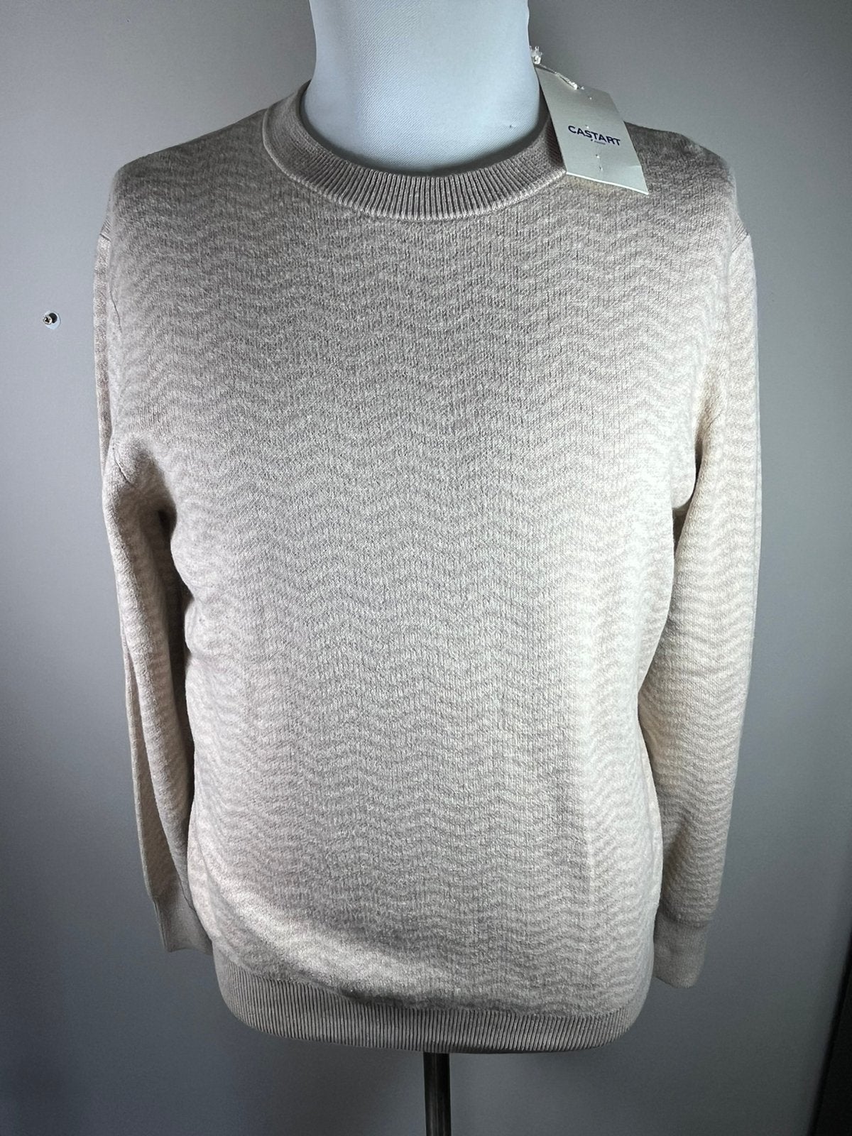 Castart trui katoen met cashmere, maat L, nieuw, wvp €129,00, Kleding | Heren, Maat 52/54 (L), Castart, Beige, Nieuw