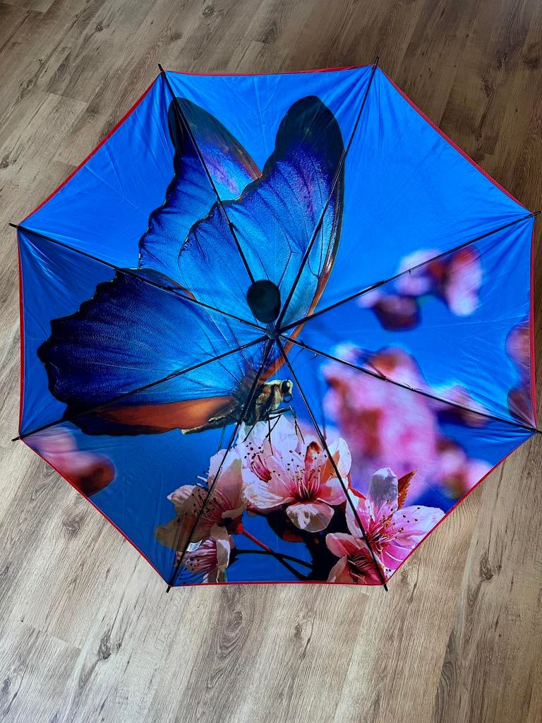 NIEUW Paraplu postcodeloterij met vlinder incl. doos, Sieraden, Tassen en Uiterlijk, Paraplu's, Ophalen of Verzenden, Nieuw