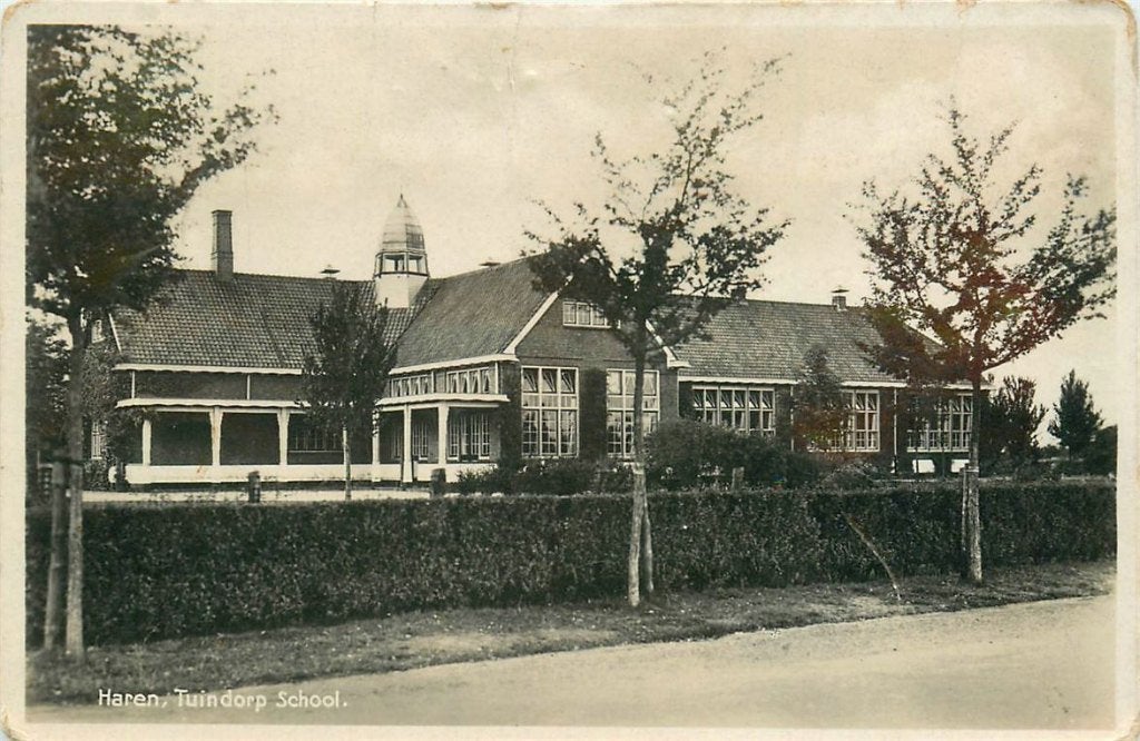378-296-035 Haren GN Tuindorp School, Verzenden, Voor 1920, Groningen