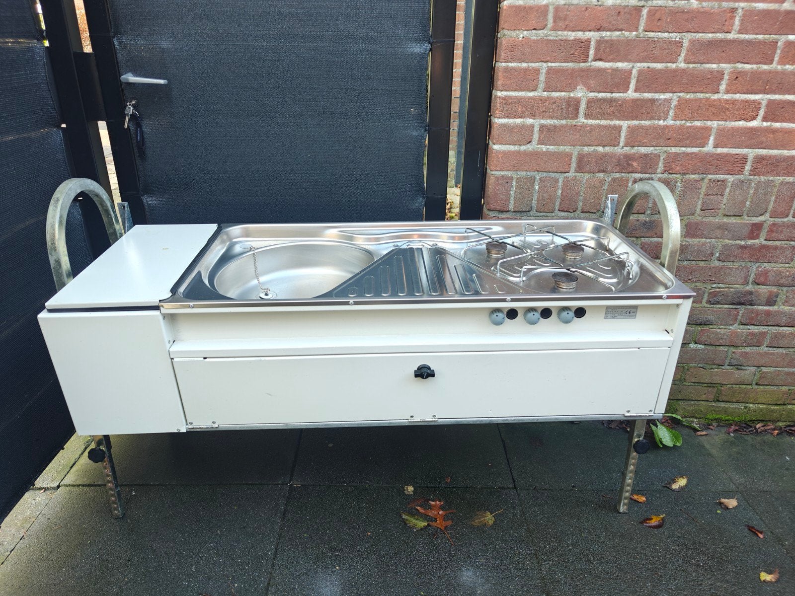 Complete Campingkeuken met Koelkast, Spoelbak en Gasfornuis, Ophalen