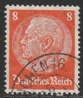 Rijk 1933 485 Hindenburg 8p, Gest, Postzegels en Munten, Postzegels | Europa | Duitsland, Ophalen of Verzenden, Overige periodes