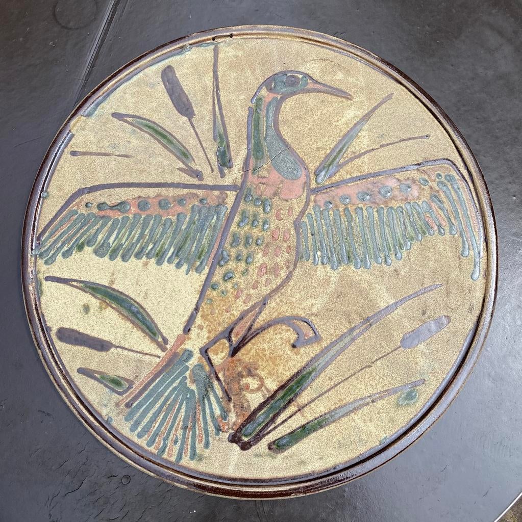 Wandbord met vogel, Antiek en Kunst, Antiek | Wandborden en Tegels, Ophalen of Verzenden