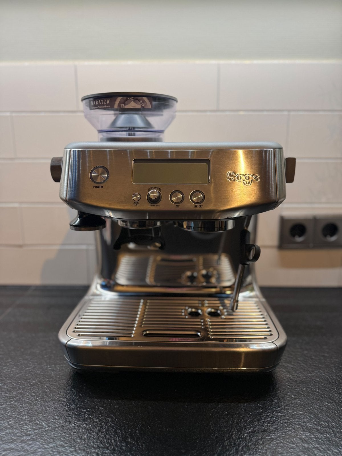 Sage The Barista Pro Stainless Steel - inc extra ondedelen, Ophalen, Afneembaar waterreservoir, Espresso apparaat, Koffiebonen