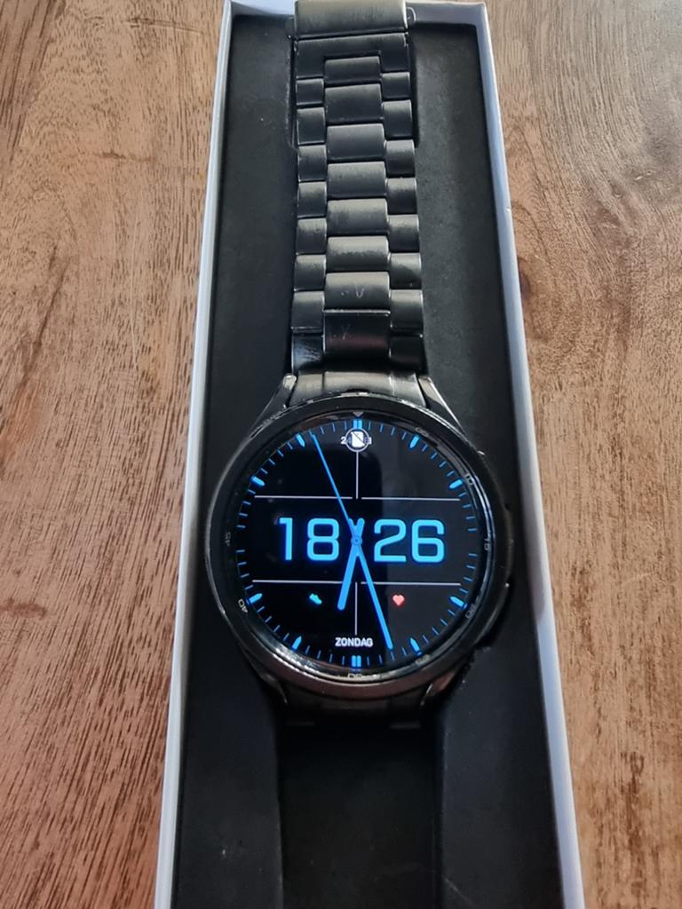 Samsung Galaxy Watch 6 Classic 47MM topstaat– Extra band, Ophalen, Samsung watch 6 classic, Zwart, Zo goed als nieuw