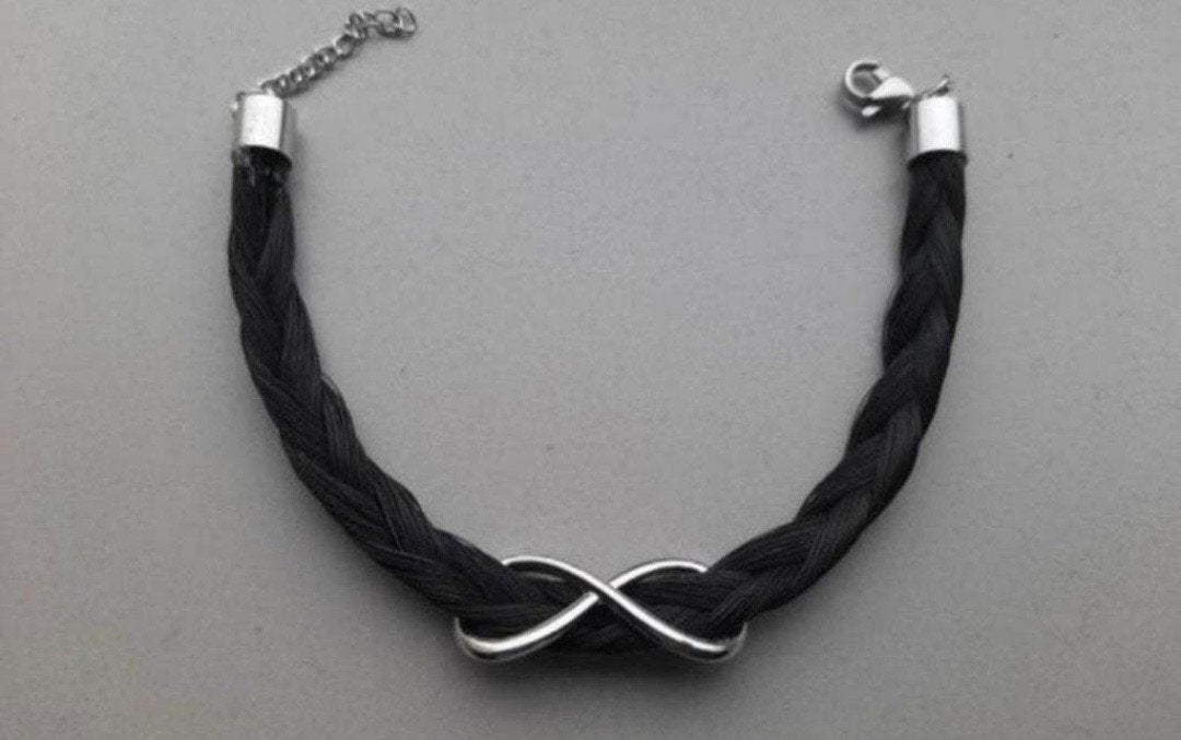 Armband van Echt PAARDENHAAR met Oneindig Symbool - NIEUW!, Ophalen of Verzenden, Nieuw, Zwart