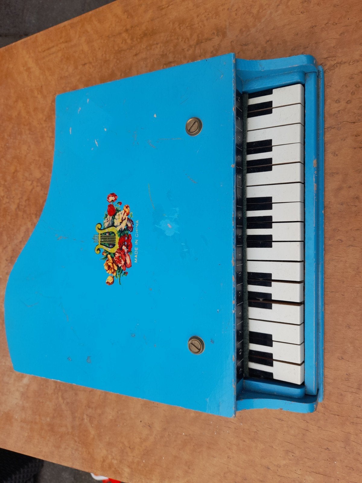 Vintage 2x speelgoed piano - Blauw en Oranje, Ophalen, Gebruikt, Overige typen