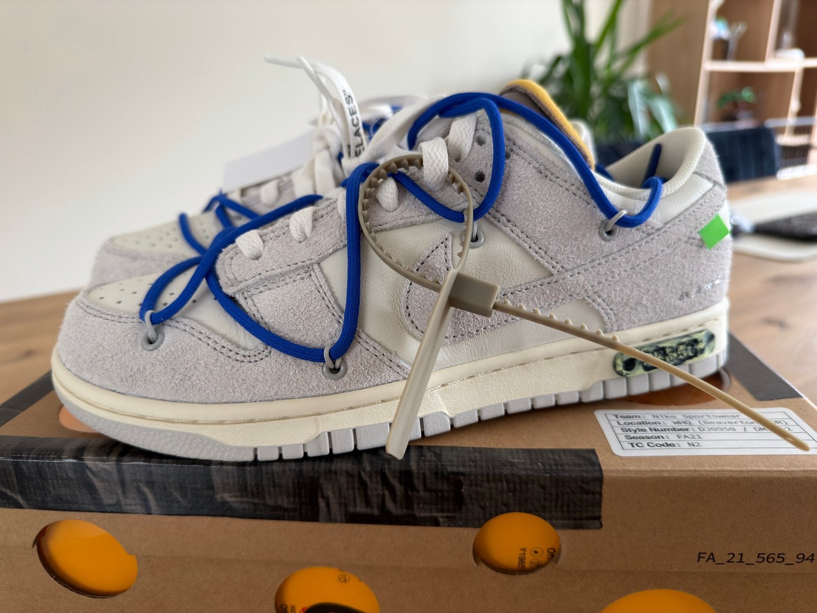 Nike Dunk Low Off-White Lot 32/50 - Maat 42, Kleding | Heren, Schoenen, Wit, Nieuw, Ophalen of Verzenden, Sneakers of Gympen