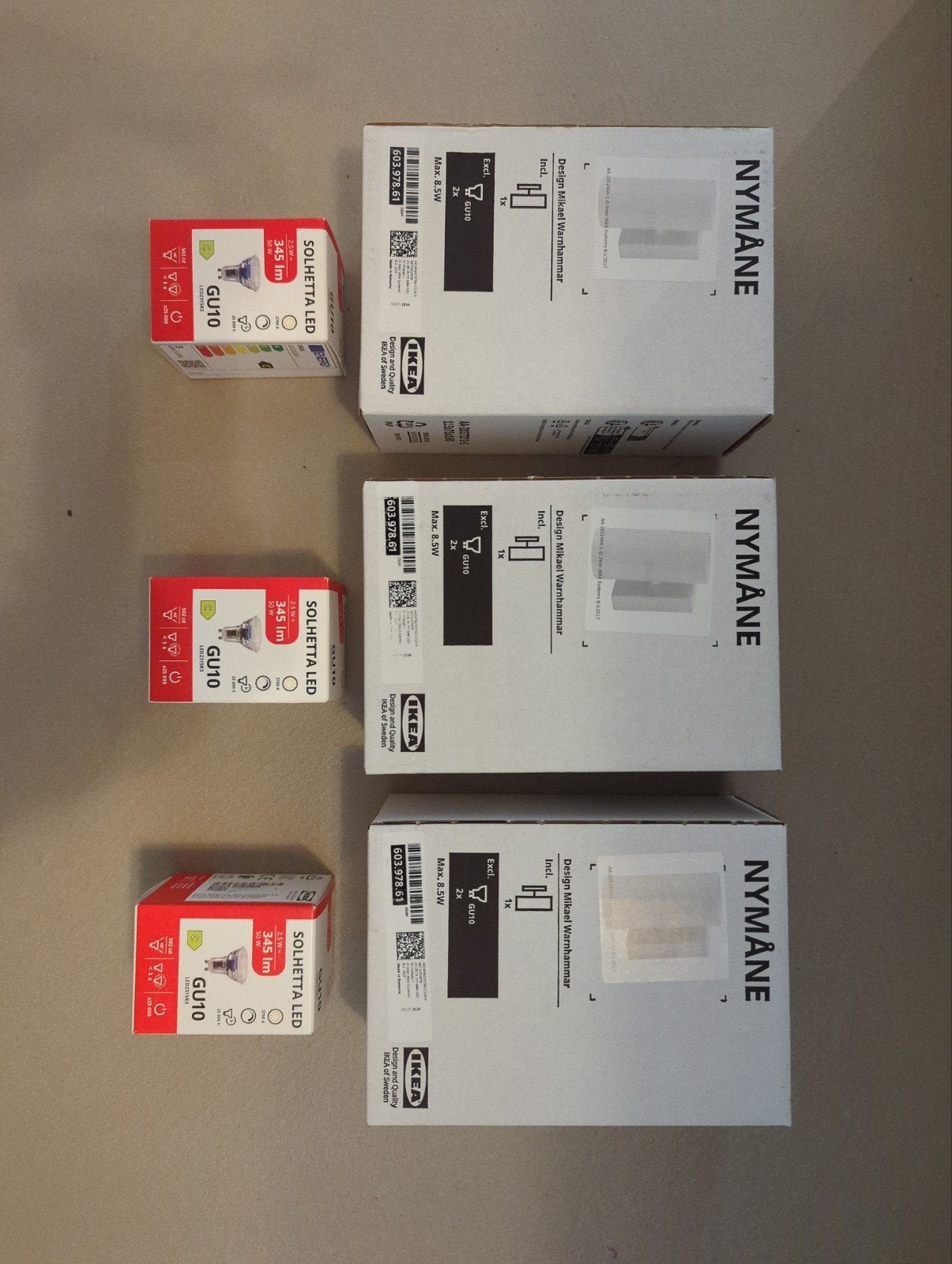 IKEA NYMÅNE Plafondlampen met SOLHETTA LED GU10 lampen, Ophalen of Verzenden, Nieuw, Modern