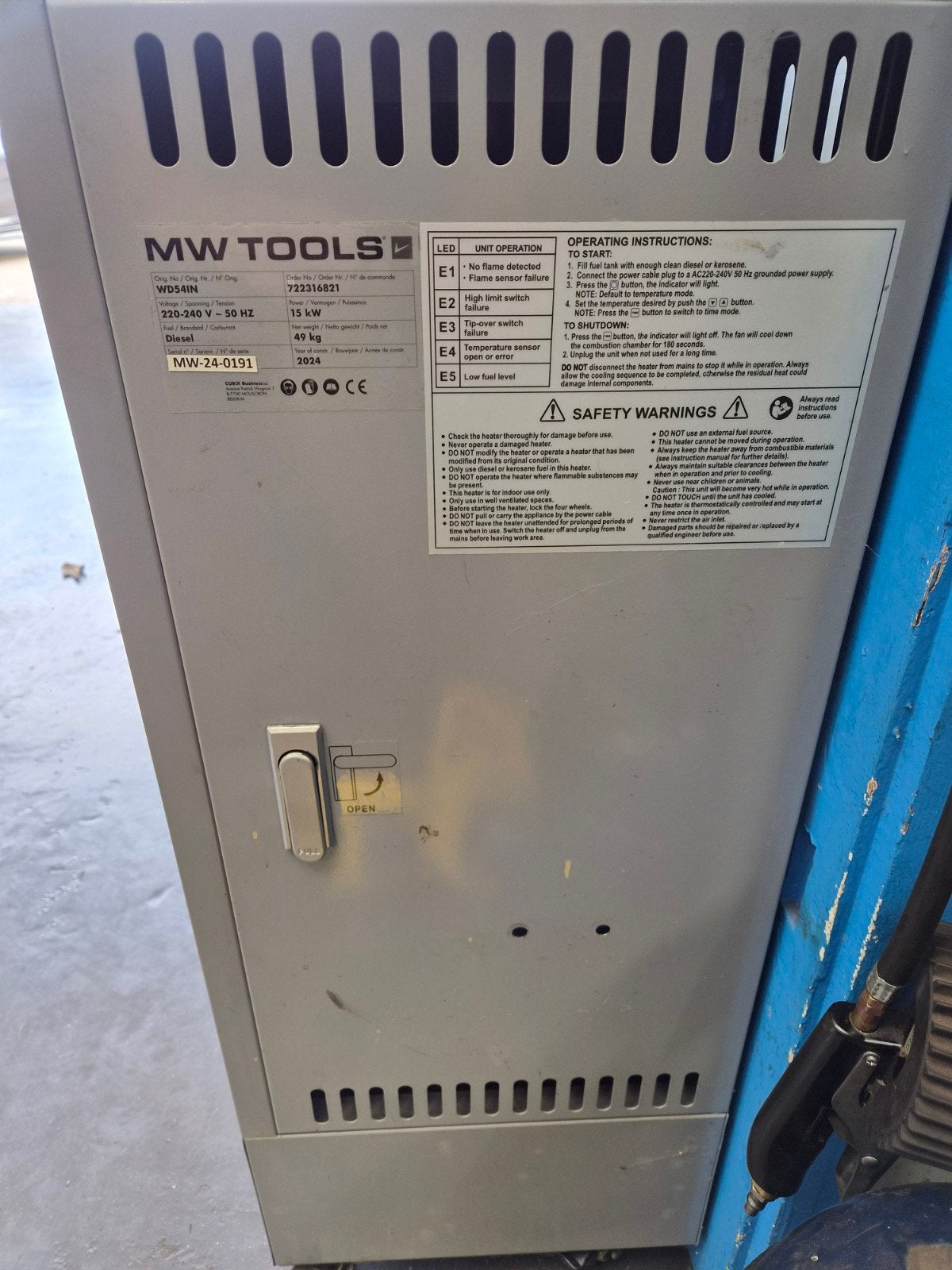 MW Tools WD54IN Diesel Kachel bj 2025, Huis en Inrichting, Gebruikt, Ophalen of Verzenden, Vrijstaand, Overige soorten