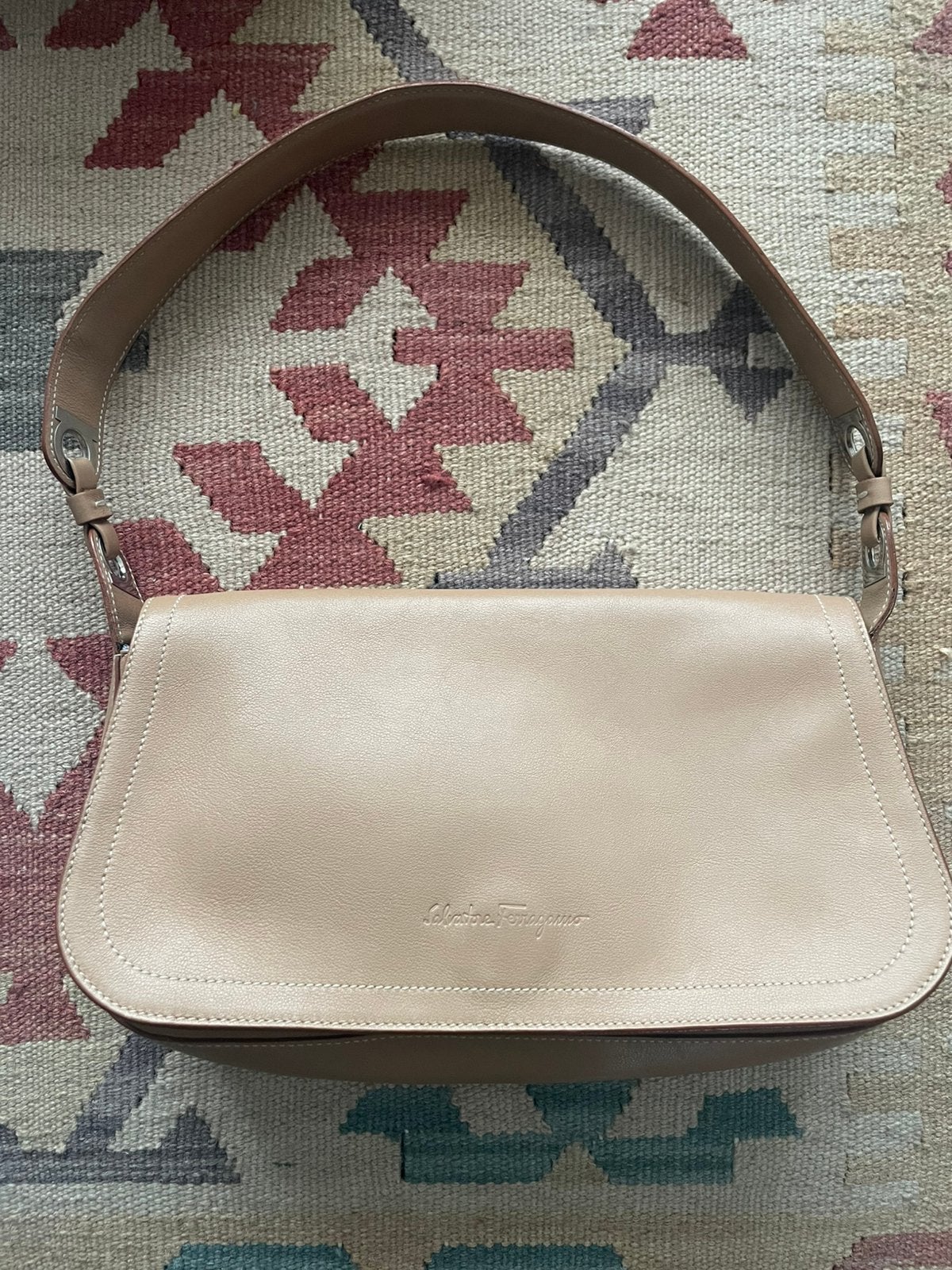 Handtas Salvatore Ferragamo, leer, Verzenden, Zo goed als nieuw, Overige kleuren, Handtas