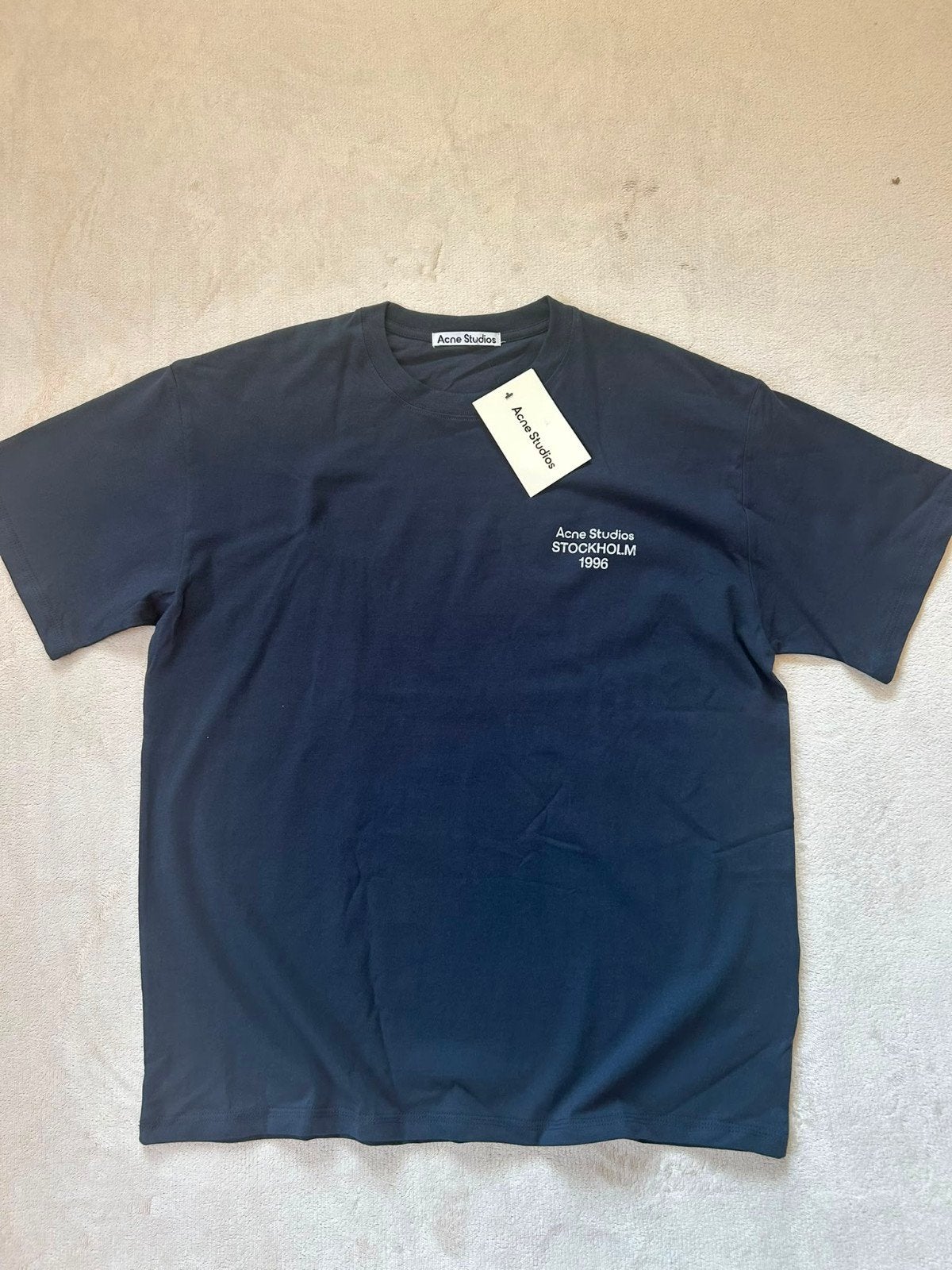 Acne Studios T-shirt Maat M Donkerblauw, Acne Studios, Ophalen of Verzenden, Zo goed als nieuw, Maat 48/50 (M)