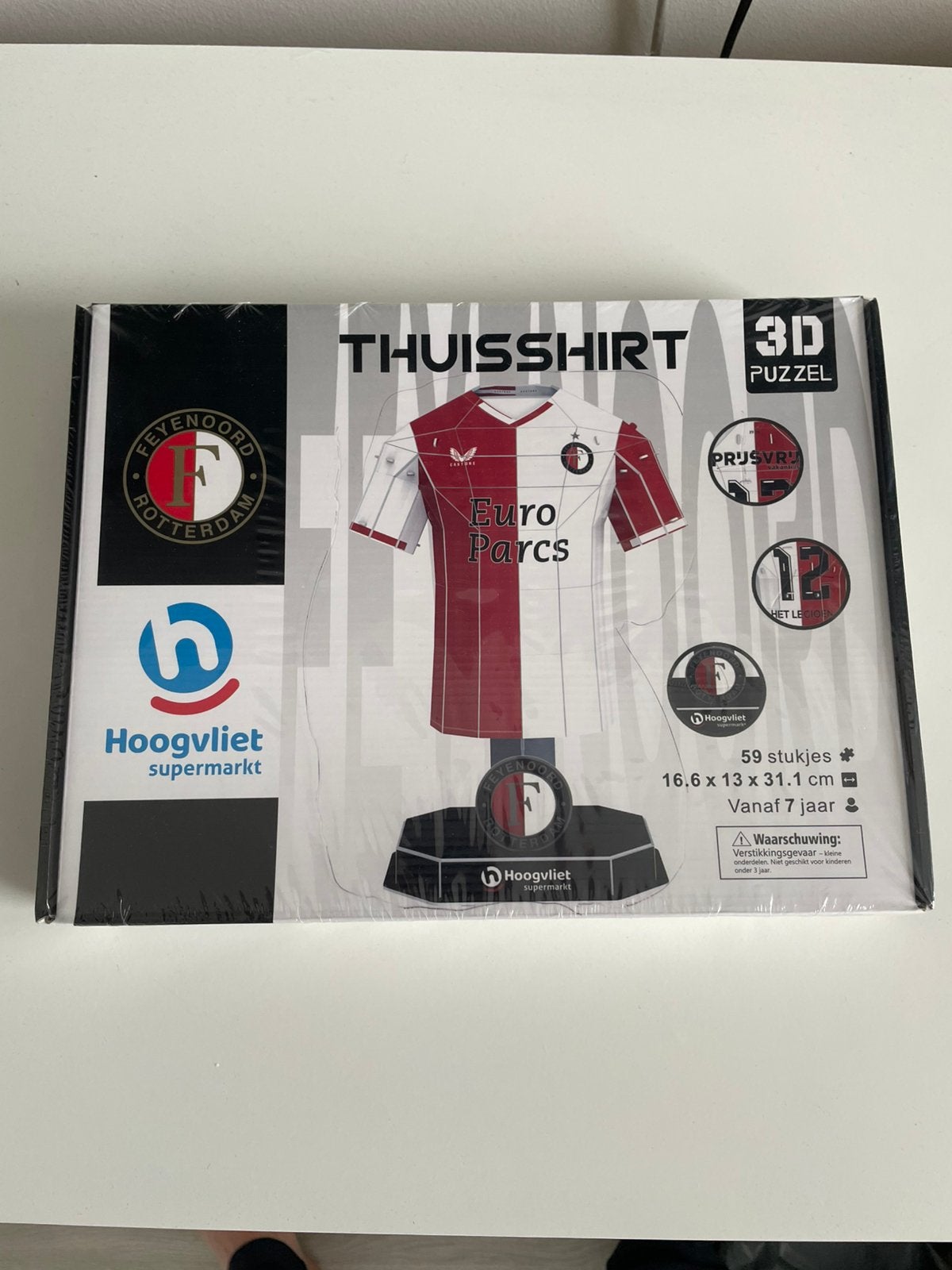 Feyenoord Thuisshirt 3D Puzzel - Nieuw in doos, Ophalen of Verzenden, Nieuw, Feyenoord, Beeldje of Poppetje