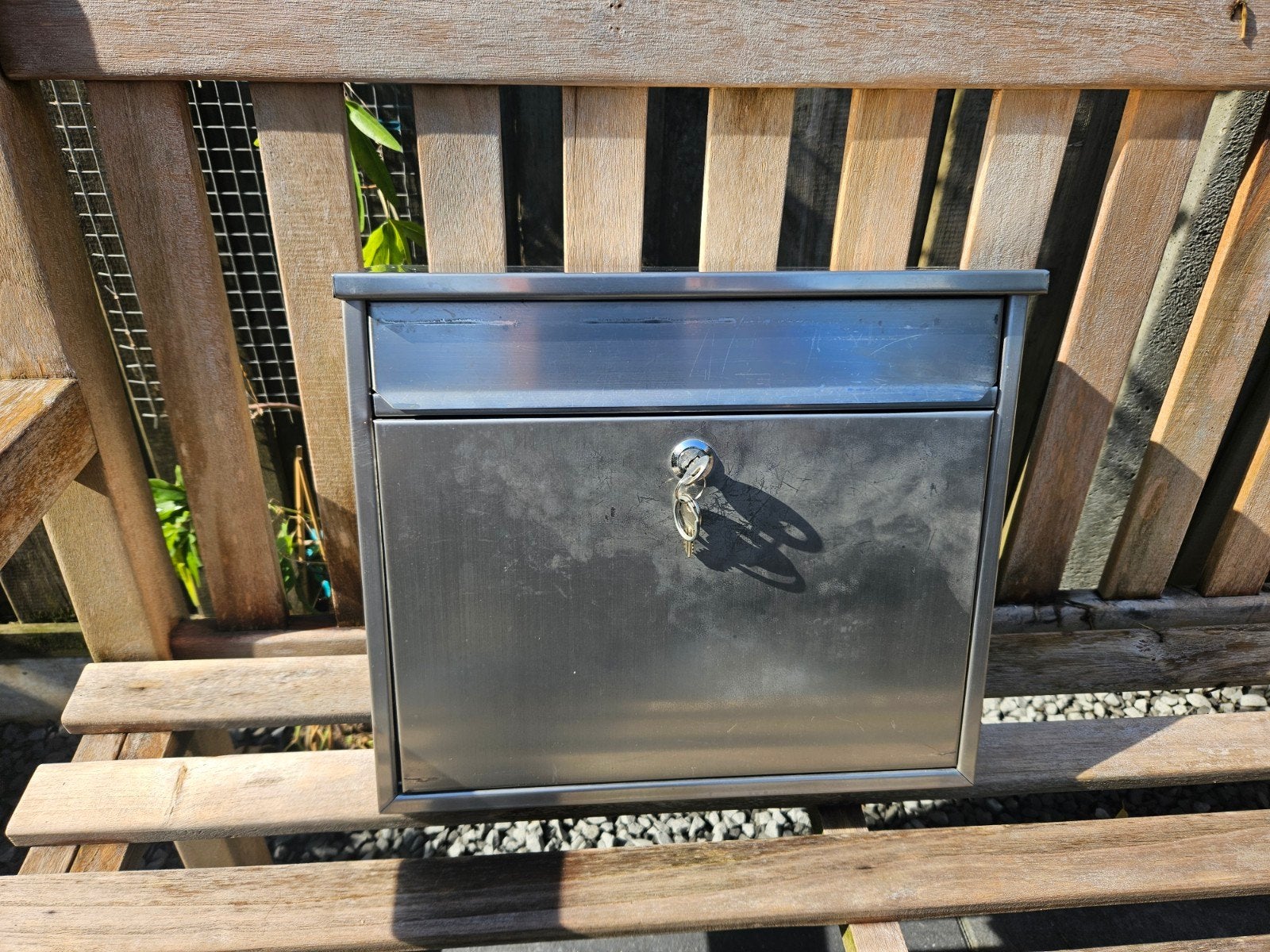 Brievenbus zilverkleurig, Tuin en Terras, Brievenbussen, Ophalen, Gebruikt, Wandbrievenbus