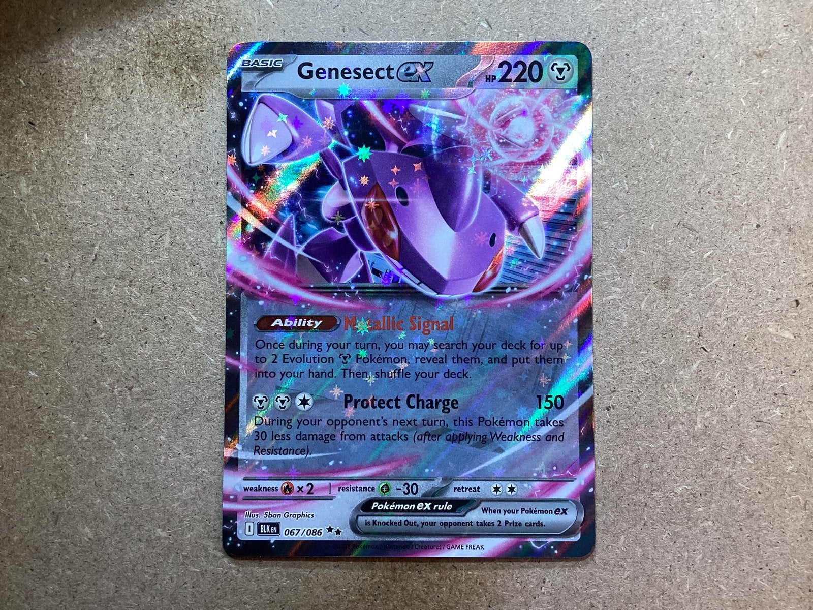 1x Genesect ex [BLK 067/086] (Near Mint, Holo), Ophalen of Verzenden, Zo goed als nieuw, Losse kaart, Foil