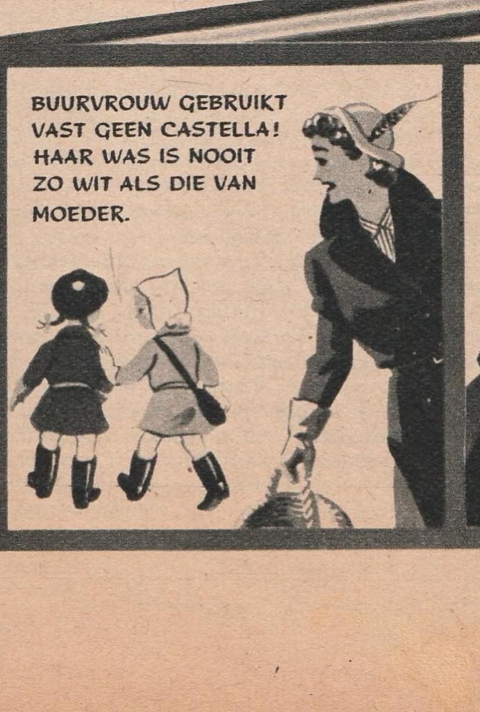 Retro reclame 1951 Castella Nijmegen wasmiddel 2 meisjes, Verzamelen, Retro, Verzenden, Overige typen